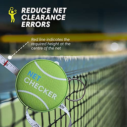 Scoring Right Net Checker Tennis Net Height Measuring Tape and Keyring - color: Green