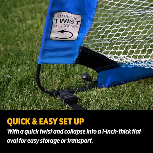 PUGG Pop Up Soccer Goal, Portable Training Football Knitted Poly Net Equipment, The Original Pickup Game Goal, Includes Two Goals & Bag