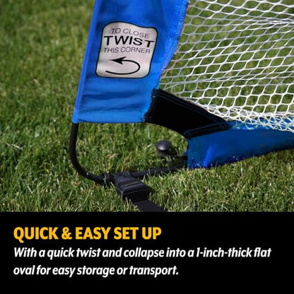 PUGG Pop Up Soccer Goal, Portable Training Football Knitted Poly Net Equipment, The Original Pickup Game Goal, Includes Two Goals & Bag