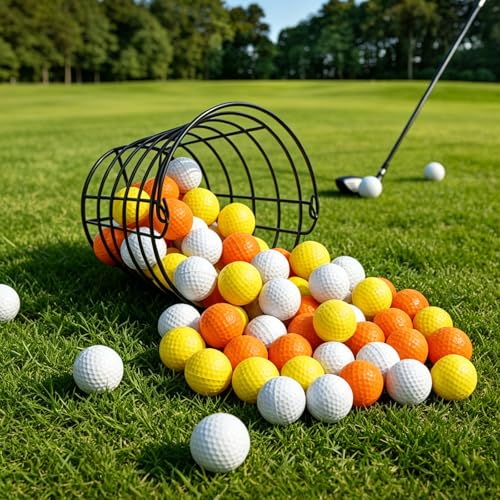 ZenNex 120 Pcs Foam Golf Practice Balls，Lifelike Touch, Durable Construction, Restricted Flight Distance, Ideal for Indoor and Outdoor Practice and Party Decoration.
