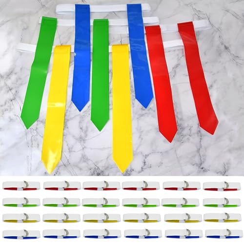 Flag Football Set, 14 Player/ 28 Player Football Flags and Belts Set, Includes Belts, Football Flags, Cones - color: 28 Players