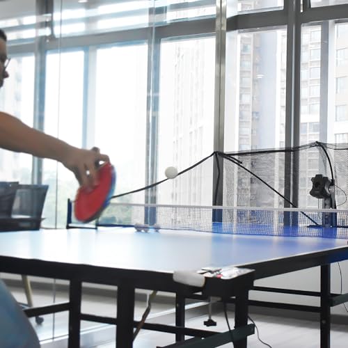 WAYMARK Table Tennis Robot Machine Ping Pong Robot with Net S6PRO Ping Pong Machine for Training Practice Come with 100 40mm+ Balls