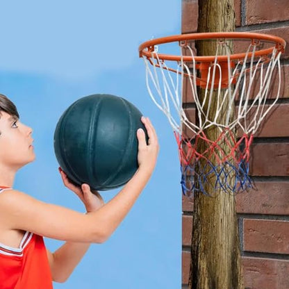 Basketball Rim 13.78 Inch Heavy Duty Shock-Absorbing Wall Mounted Basketball Rim Replacement for Driveway Backyard Indoor Outdoor Replacement