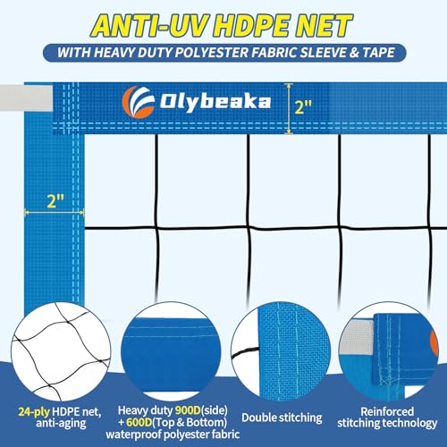 Reinforced Anti-UV Replacement Pool Volleyball Net Only with Scoring Clamps, 15 ft Net - Easy Set Up and Long Lasting - style: pool volleyball net only