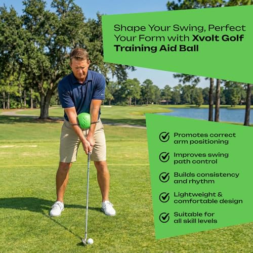 Golf Training Aid Ball - Compression Golf Connection Ball Between Arms - Posture Correction Swing Trainer & Alignment Practice - Helps Train Proper Swing Mechanics & Arm Structure