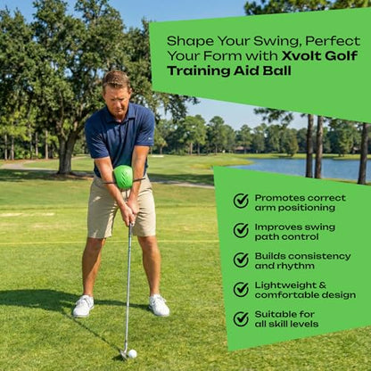 Golf Training Aid Ball - Compression Golf Connection Ball Between Arms - Posture Correction Swing Trainer & Alignment Practice - Helps Train Proper Swing Mechanics & Arm Structure