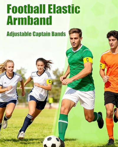 Captain's Armband Soccer Football Rugby Captain Armbands for Youth and Adult,Anti-Drop Design - Pack of 6 - color: 6 Yellow