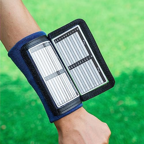 Quarterback Play Wristband - 3 Playsheet Compartments - Perfect for Flag and Tackle Football-2 Inserts Included-Youth,Single