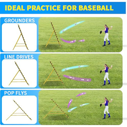 Adjustable Volleyball Rebounder Net 7x4 FT - Ultimate Training Equipment for Volleyball & Lacrosse Enhanced Bouncing System for Volleying, Bumping, and Spiking Drills - color: Yellow