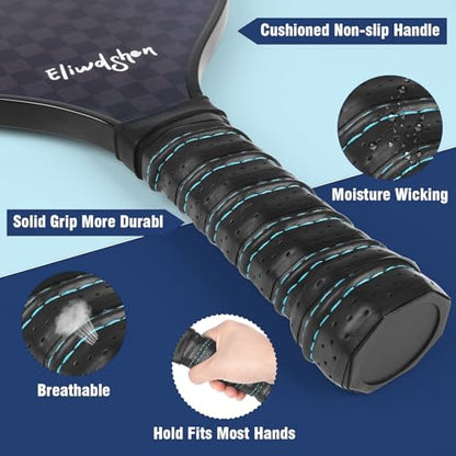 Pickleball Paddles Set of 2 or 4 with pickleballs and Bag |Rackets are Made to USAPA Standards |Carbon Fiber/3K Fibreglass/Wood| Pickleball Racket Set for Men, Women, Children.
