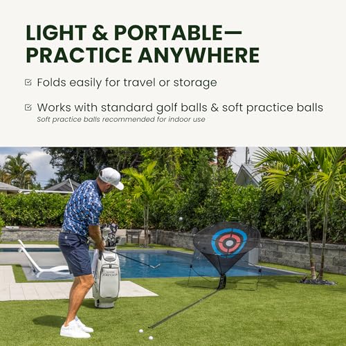 Perfect Practice Putting Mat – Indoor Putting Green for Home & Office – Golf Training Aid for Putting Practice – Premium Golf Putting Mat with Realistic Turf – Golf Gifts for Men - style: Chipping Net (11')
