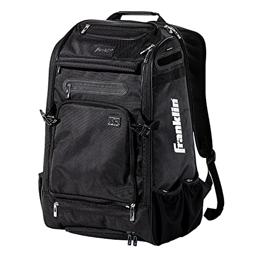 Franklin Sports Baseball + Softball Backpacks - MLB + USA Softball Equipment Bags for Baseball + Fastpitch Softball - Youth + Adult Batpacks for Bats, Gloves, Helmets, Cleats + More - Multiple Colors - color: Black Chrome