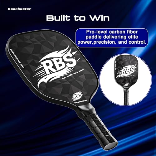 Pickleball Paddles Set of 2 or Single Option-Fiberglass or Carbon Fiber Face – Durable Solo Paddle or Complete Set with Balls & Carry Bag – Improved Spin & Precision