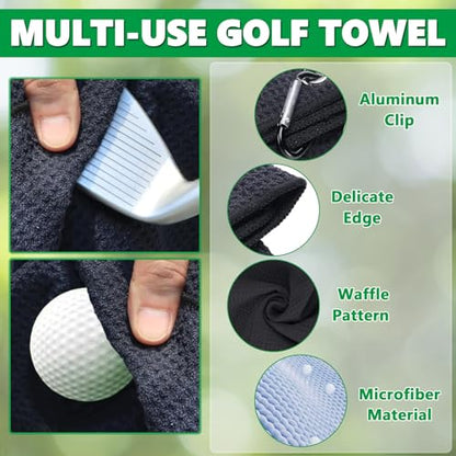 Pro Golf Club Cleaner Brush with Golf Groove Sharpener Tool Golf Towel, Golf Water Brush with Large Capacity Bottle & Retractable Clip-Holds 6.8oz of Water, Golf Accessories for Men Women