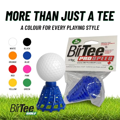 BirTee Golf Tees - PRO Speed Plus with Flexibility & Durability - 8 Pack. Indoor Golf Tees/Golf Simulator Tees/Winter Plastic Golf Tees - color: White