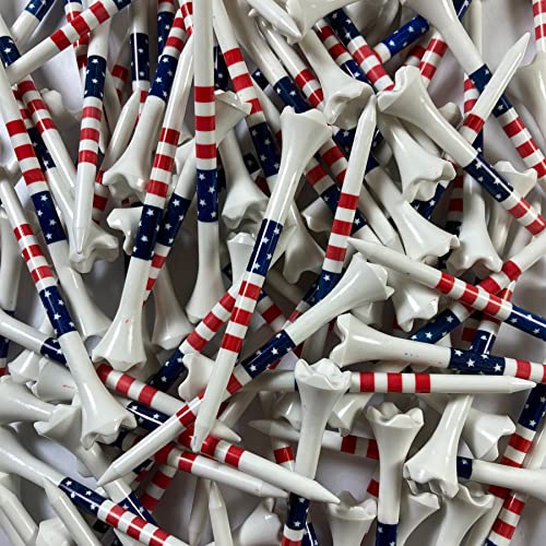 Pride Golf Tee Performance Plastic Golf Tees - Stars & Stripes - 100 Count, 3-1/4 Inch - Less Friction and Longer Drives - Made in The USA - color: Stars and Stripes