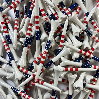 Pride Golf Tee Performance Plastic Golf Tees - Stars & Stripes - 100 Count, 3-1/4 Inch - Less Friction and Longer Drives - Made in The USA - color: Stars and Stripes