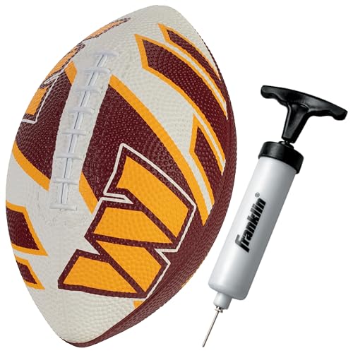 Franklin Sports NFL Team Footballs - Rubber Youth Mini Balls for All Teams - Kids 8.5" Football + Air Pump Sets - Official NFL Licensed - style: Washington Commanders