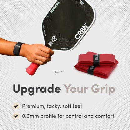 CRBN Pickleball - Drytec™ Overgrips - Pickleball Paddle Grip Tape - Absorbs Shock & Moisture - 4 Pack - color: Grey - 4 Pack