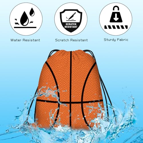 16 Pieces Basketball Gift Bags Basketball Drawstring String Bag Sports Backpack Ball Drawstring Party Favor Bags for Sports Storage Party Decorations - style: Basketball