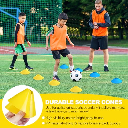 Flag Football Set - 14 Player Adjustable Flag Football Belts, Contains 42 Football Flags, 8 Practice Cones, Size 3 Football, Storage Bag and Pump, Perfect for Youth Adults & Children and Adult