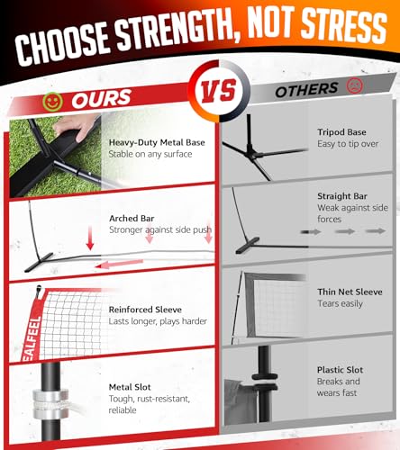 ZEALFEEL Volleyball Net, 12ft/20ft Volleyball Training Net for Backyard Height Adjustable, Portable Freestanding Practice Net for Hitting & Serving Drills, Pop up Net with Carry Bag for Indoor Outdoor - size: 20 FT Volleyball Net Set