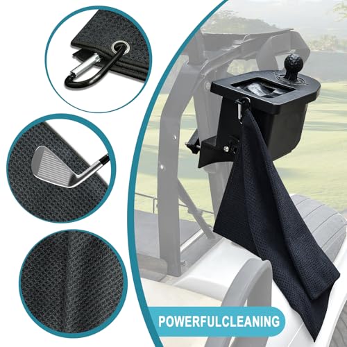Golf Cart Ball Washer and Club Cleaner Kit, Golf Ball Cleaner and Club Head Washer with Golf Towel, Universal Golf Ball Washer Cleaner for EZGO, Club Car, Yamaha, Advanced EV, Star EV
