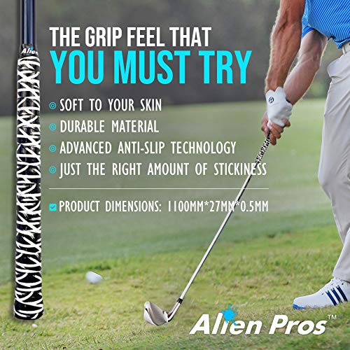 Alien Pros Golf Grip Wrapping Tapes - Innovative Golf Club Grip Solution - Enjoy a Fresh New Grip Feel in Less Than 1 Minute - style: 16-Pack Hyperplanes