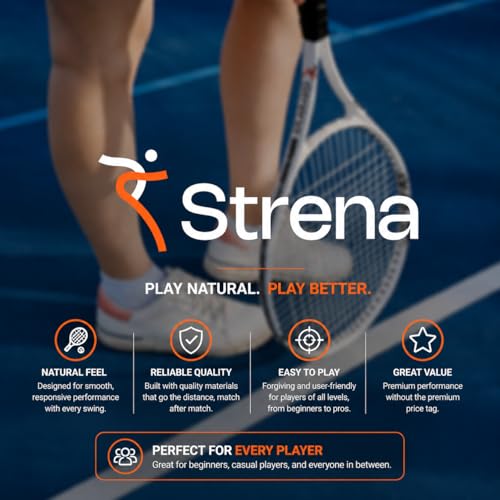 Strena Tennis Racket Set for Adults (2 Pack) – 27” Lightweight Recreational Racquets with Carry Bag – 4 1/4 Grip – Beginner & Casual Play