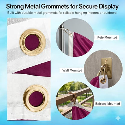 DMSE Solid Magenta Flag, 3x5 Flag, UV Resistant, Fade Resistant Material with Metal Grommets (3ft x 5ft), (Polyester), (Magenta) - color: Magenta, size: Polyester (3 x 5 ft)