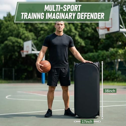 3 Pcs Pop up Blocker Defender Basketball & Football Soccer Training Dummy, 38" Blocking Dummy Set with Water-Absorbent Weight Bags & Carrying Bag, Foldable Training Equipment