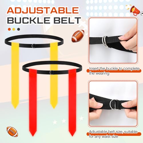 Libima LED Flag Football Belts Set Glow in The Dark Light up Adjustable Capture Flag Outdoor Beach Games Football Party - color: Yellow and Red