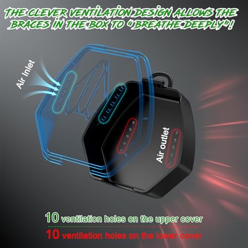 Sports Lip Guard Case with Clip, Specializing Storage of Mouthguards with Lip Protection. Compatible with Various Brands of Football Lip Guard, Black+Orange.