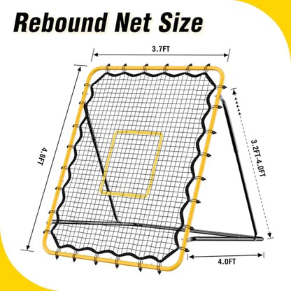 Baseball Rebound Net,Multi-Sports Pitching Rebound Net, 5 Adjustable Angles for Volleyball and Football Training