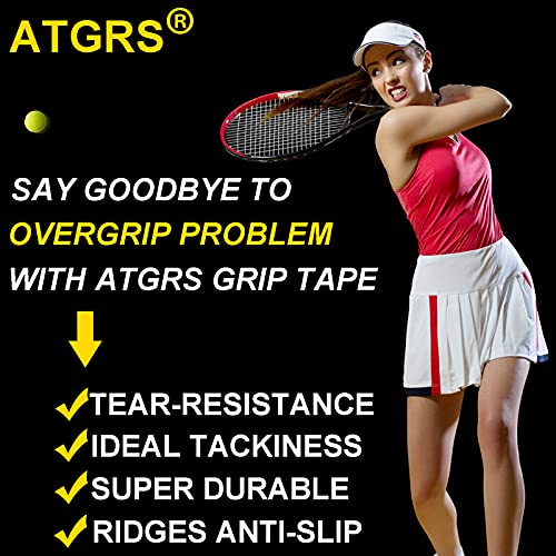 Tennis Grip Tacky Tennis Racket Grip Tape Absorbent Anti-Slip Overgrip for Tennis Badminton Pickleball Racquet Handle Grip with Damping Ridges Overgrips (Black)