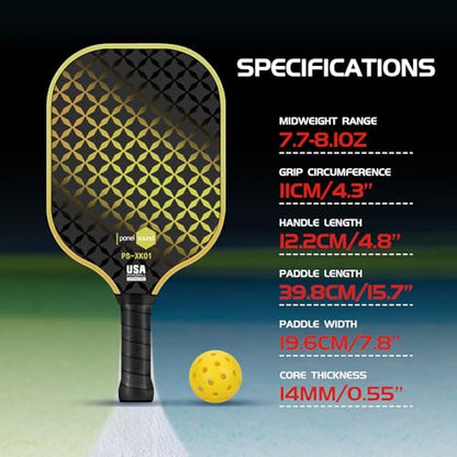 Pickleball Paddles Set of 2 or 4, USAPA Approved Fiberglass Pickleball Racket Set with 4 Outdoor Pickleballs and 1 Carrying Case - color: 4 Pack-4 Colors