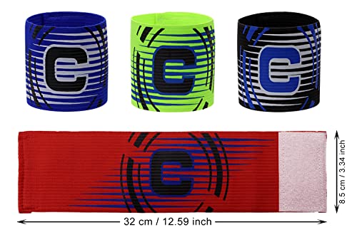 ONLYKXY 4PCS Captain Armbands 8.5x32CM/3.34x12.59inch Adjustable Leader Armband Team Sport Armband for Soccer Basketball Volleyball School Team Competition Coach Players Wrist Arm Bands,Multicolor