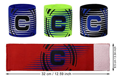ONLYKXY 4PCS Captain Armbands 8.5x32CM/3.34x12.59inch Adjustable Leader Armband Team Sport Armband for Soccer Basketball Volleyball School Team Competition Coach Players Wrist Arm Bands,Multicolor