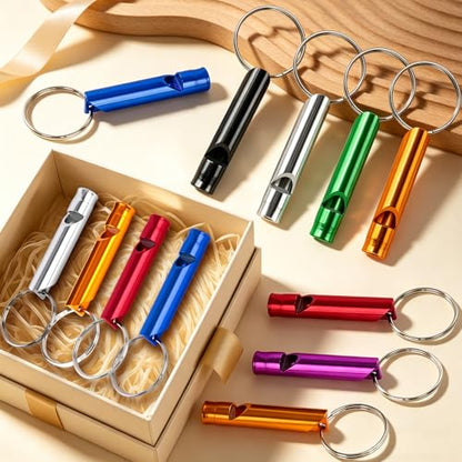 200/300 Pcs Emergency Whistles Keychain Set, Bulk Aluminum Alloy Extra Loud Safety Whistles, Ideal for Sports Referees, Lifesaving Training, Hiking and Camping