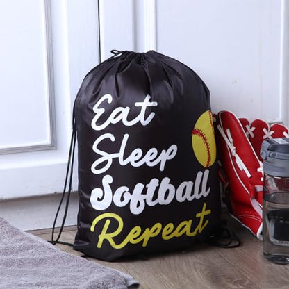 Windyun 16 Pcs Ball Drawstring Backpack Bulk Lightweight Draw String Bags Cinch Bags Drawstring Cinch Sack Tote(Softball) - style: Softball
