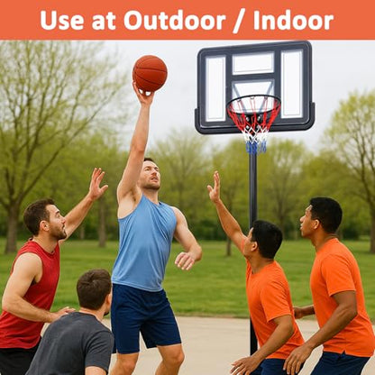 Basketball Hoop Outdoor 10ft Adjustable, Portable Basketball Hoop Goal System in Backyard/Driveway/Indoor, 32 Inch Shatterproof Backboard and Larger Base