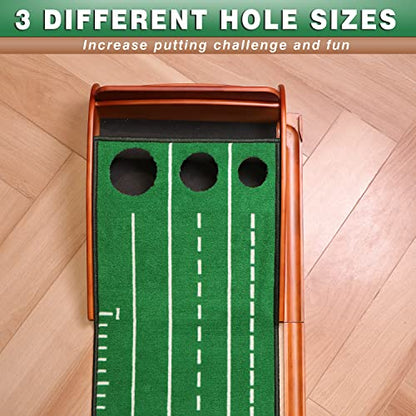 CHAMPKEY Premium Golf Putting Green Indoor with 3 Golf Putting Gates - Improves Putting Accuracy and Skill Levels Golf Putting Mat - Ideal for Indoor and Outdoor Training