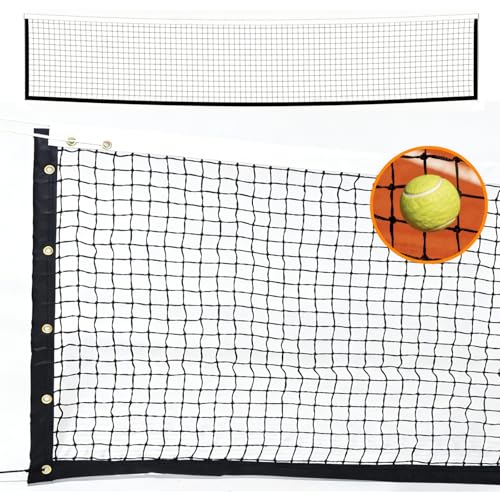 Professional Tennis Net 42ft x 3.5ft – Single Layer Heavy-Duty Court Replacement Net with 6mm Steel Cable & Complete Accessories | UV/Water-Resistant, Ideal for Court Contractors & Schools