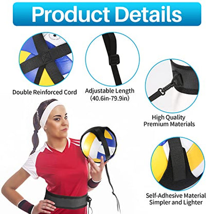 Davllin Volleyball Training Equipment Aid,Premium Volleyball Rebounder Trainer Kit,Solo Practice Trainer for Serving Setting Spiking and Arm Swing,Volleyball Gifts for Teen Girls & Boys - style: 13-in-1 Ultimate