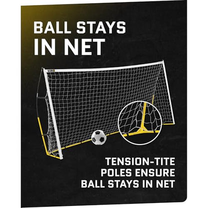 SKLZ Quickster Soccer Goal - Portable Goal for Backyard & Field - Durable Tension-Tite Frame & Heavy Gauge 2-Ply Net - Adjustable Click-Lock Poles, Metal Stakes - Carrying Case with Handle - style: 12 x 6 Feet