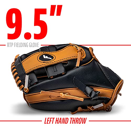 Franklin Sports Kids Baseball Gloves - RTP Youth Teeball Glove + Ball Set - Boys + Girls Teeball Mitt - 9.5"