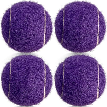 4 Pack Tennis Balls - Long Lasting Practice Balls for Tennis Beginners, Tennis Training Balls, Dog Fetch Toys - color: Purple