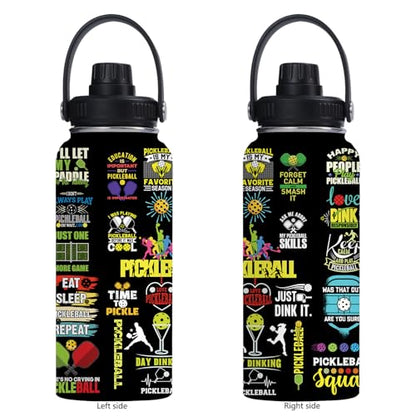 Pickleball Water Bottle 32oz Stainless Steel Insulated Vaccum with Lid, Pickleball Gifts for Pickleball Players, Pickleball Lovers, Women Girls Ladies - color: Pickleball