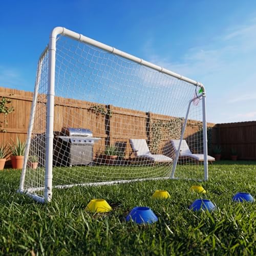 8x6, 12x6, 16x7 FT Soccer Goal for Backyard, Metal Soccer Goals with PE Soccer Net, Target Net & Training Cones, Rust-Proof Reinforced Frame, Outdoor Soccer Net for Kids, Youth Training or Team Game