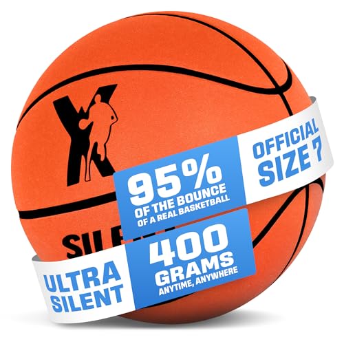 YGA Silent Basketball Size 7 (29.5"): Grooved Airless Indoor Basketball with Upgraded 95% Bounce - Ultra Quiet Basketball for Dribbling Indoor - Soft Foam Basketball with Realistic Grip & Deep Grooves - color: Orange, size: Vacuum Sealed